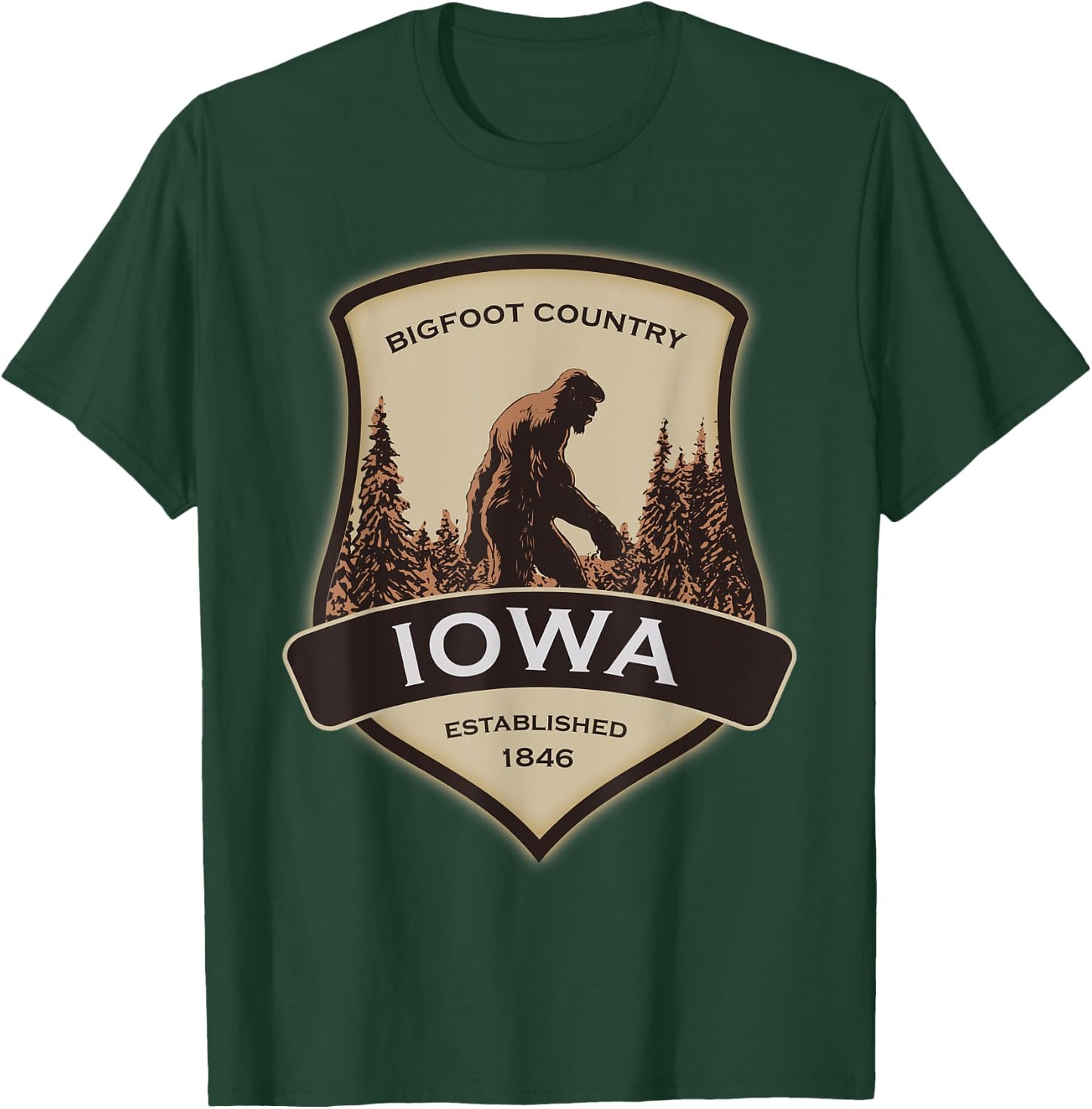Iowa and a Bigfoot, or a Sasquatch T-Shirt - T-Shirt | Forest