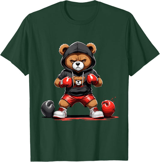Teddy Bear Gangster Boxer with Hip Hop Street Clothes T-Shirt - T-Shirt | Forest