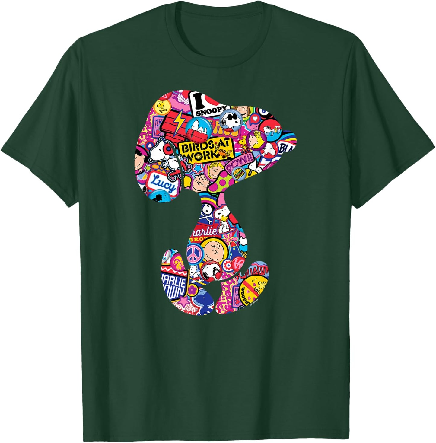 Peanuts - Snoopy Silhoutte Pattern T-Shirt - T-Shirt | Forest