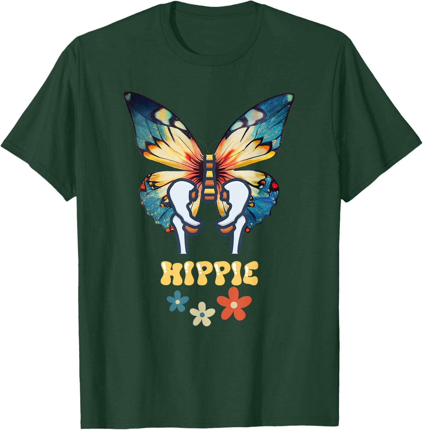 Hip Joint Replacement Hippie Butterfly Retro 60s 70s Women T-Shirt - T-Shirt | Forest