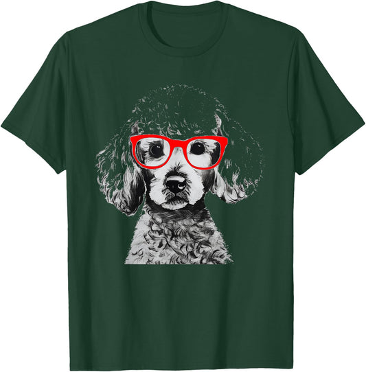 Sock Hop 50s Costume Poodle Shirt Red Glasses 1950's T-Shirt - T-Shirt | Forest