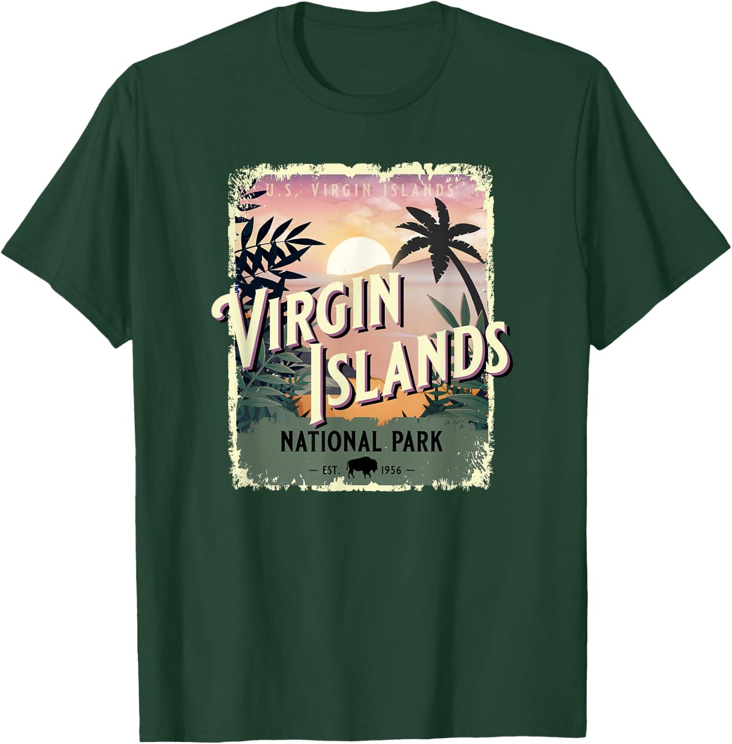 Virgin Islands National Park USA Tropical Caribbean Beach T-Shirt - T-Shirt | Forest