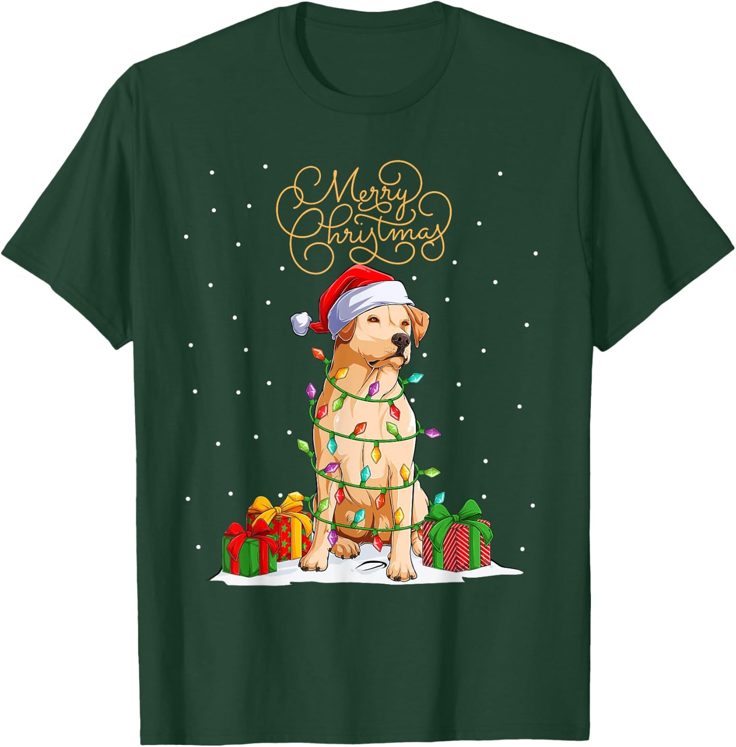 Labrador Retriever Merry Christmas Xmas Lab Christmas Dog T-Shirt - T-Shirt | Forest