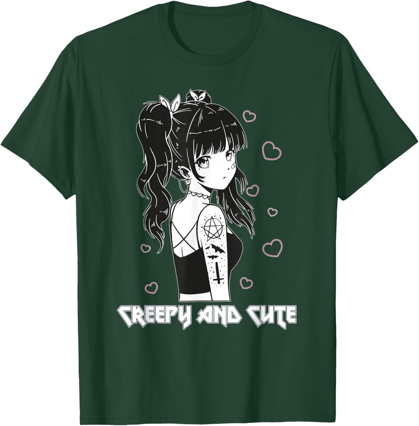 Creepy And Cute Emo Goth Girl Japanese Anime T-Shirt - T-Shirt | Forest