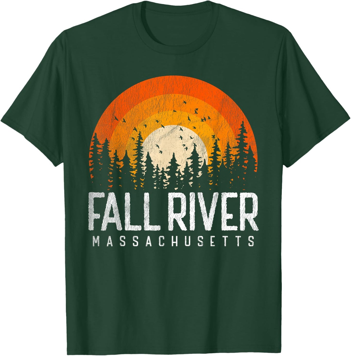 Fall River Massachusetts MA Shirt Vintage 80s 90s Retro Gift T-Shirt - T-Shirt | Forest