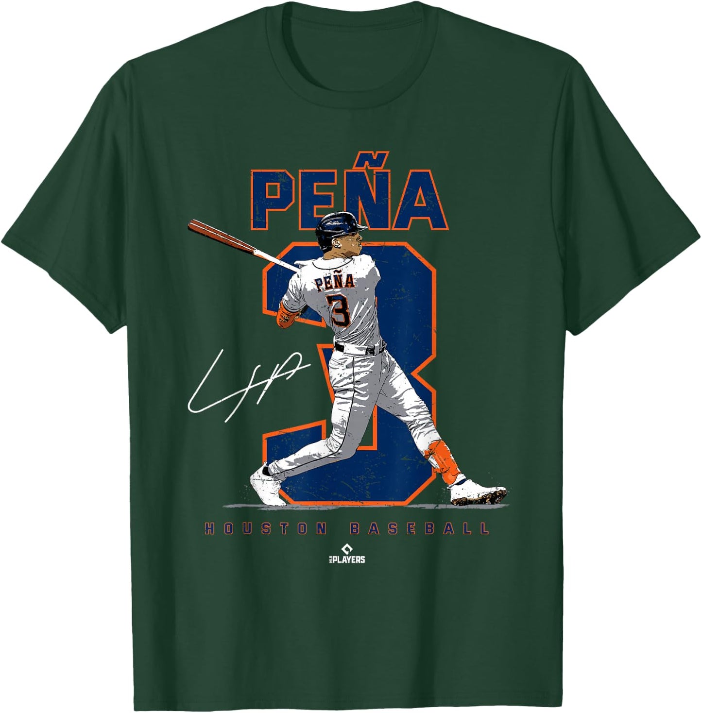 Number and Portrait Jeremy Pena Houston MLBPA T-Shirt - T-Shirt | Forest