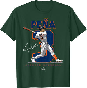 Number and Portrait Jeremy Pena Houston MLBPA T-Shirt - T-Shirt | Forest