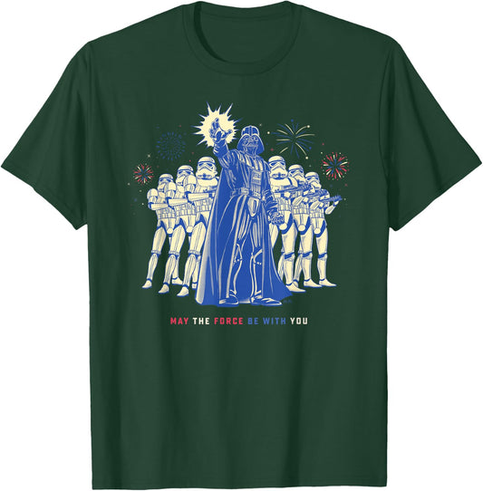 Star Wars Darth Vader Fourth of July May the Force Fireworks T-Shirt - T-Shirt | Forest