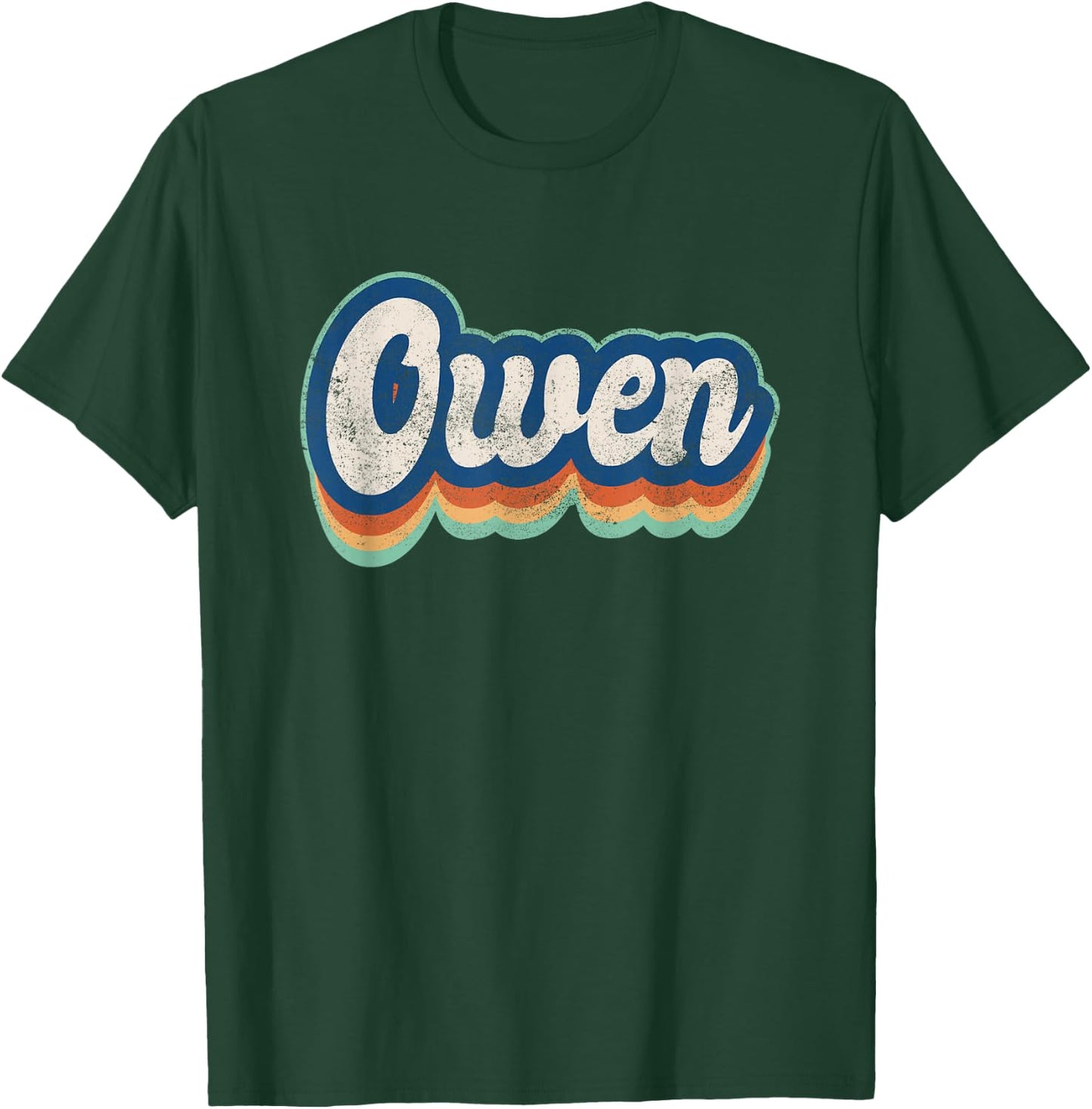 Owen First Name Boy Vintage Style 70s 80s Personalized T-Shirt - T-Shirt | Forest