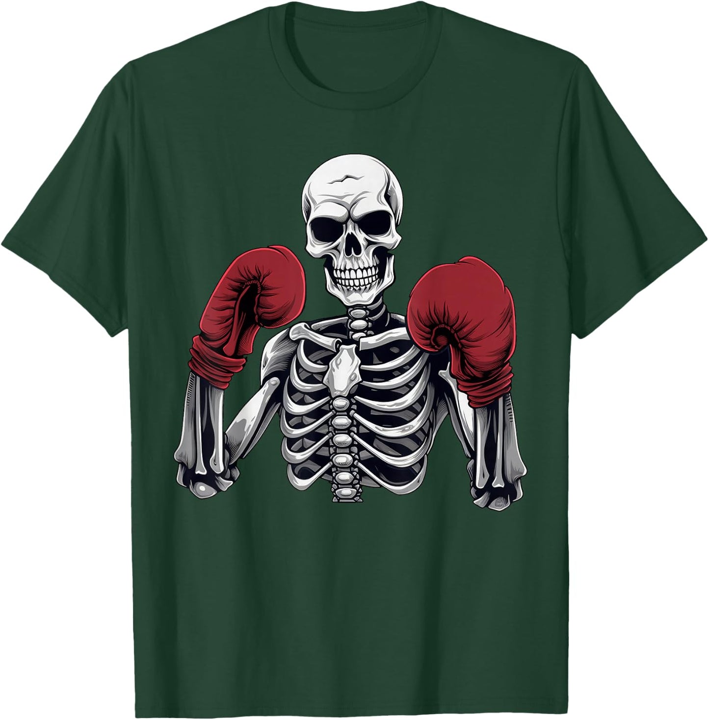 Skeleton Boxer Boxing Kickboxing Halloween Martial Arts T-Shirt - T-Shirt | Forest