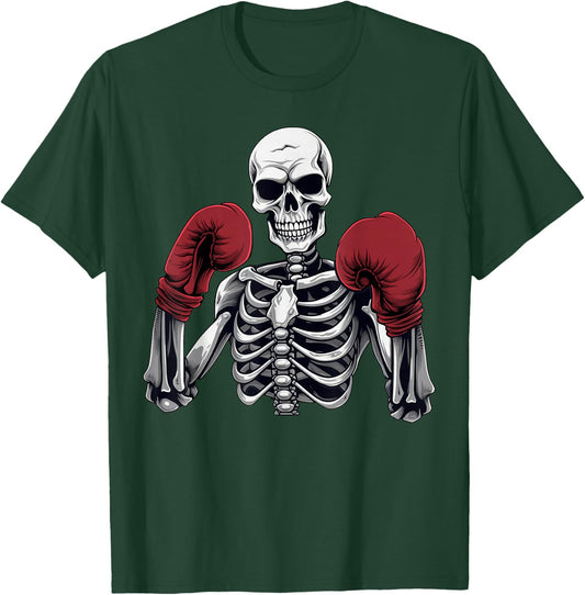 Skeleton Boxer Boxing Kickboxing Halloween Martial Arts T-Shirt - T-Shirt | Forest
