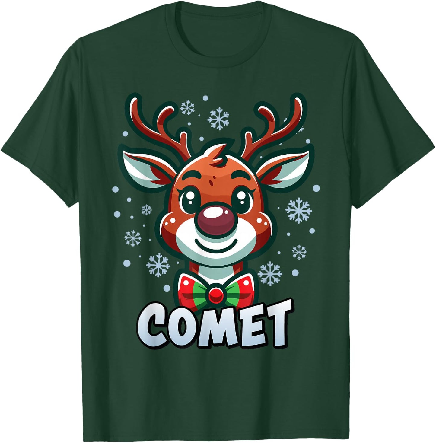Santa’s Reindeer Comet Xmas Group Costume T-Shirt - T-Shirt | Forest