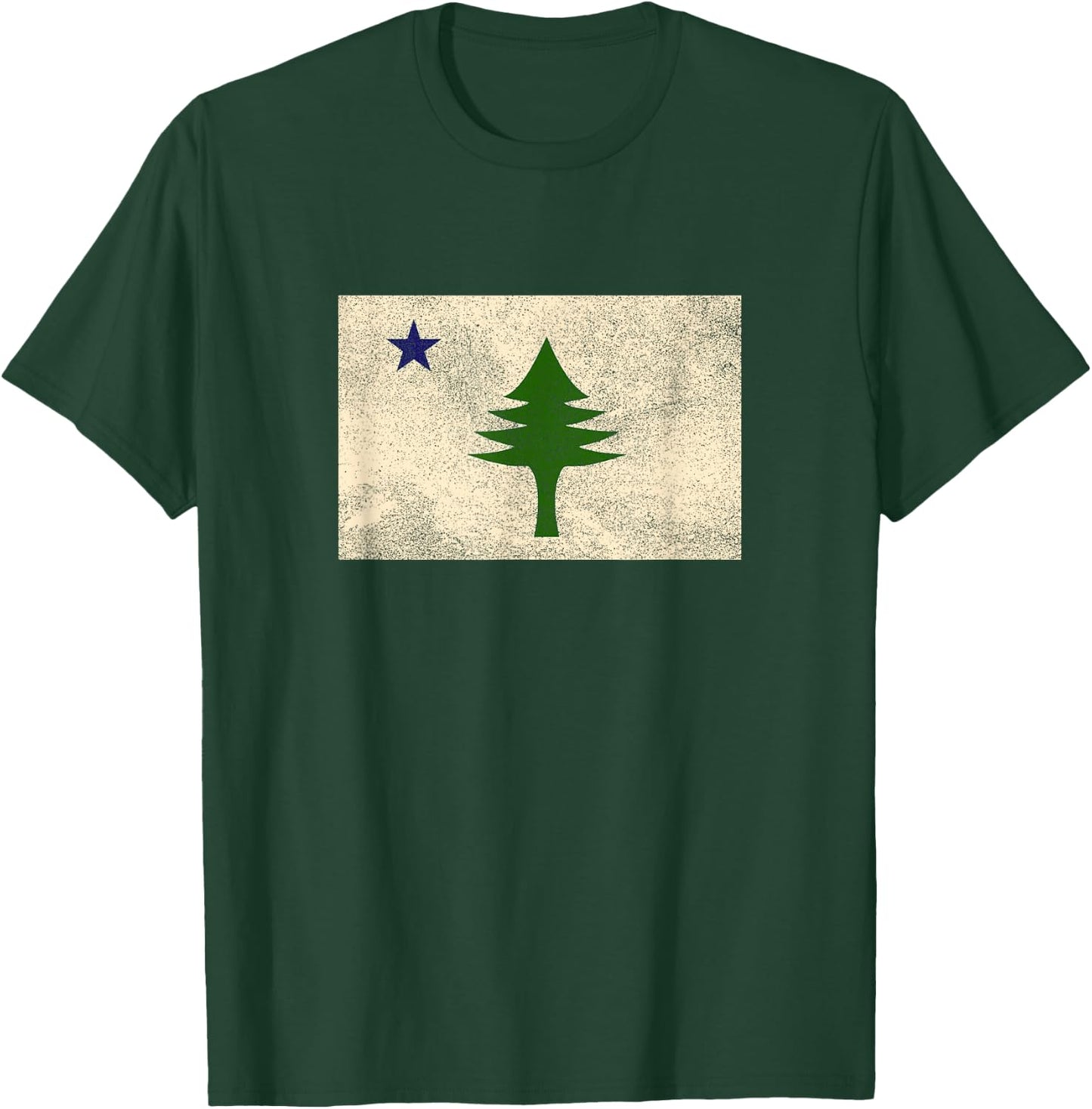 Maine Flag Dirigo - & 1901 Maine State Flag T-Shirt - T-Shirt | Forest