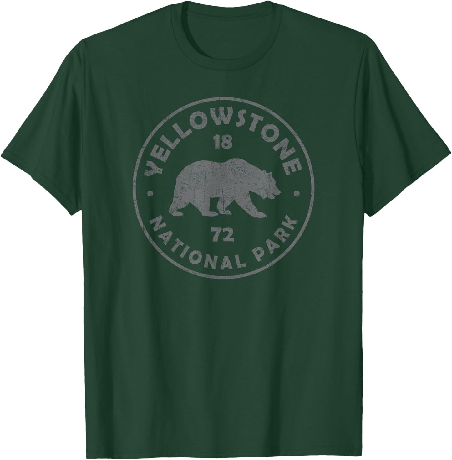 Retro Bear Yellowstone National Park 1872 Hiking Souvenir T-Shirt - T-Shirt | Forest