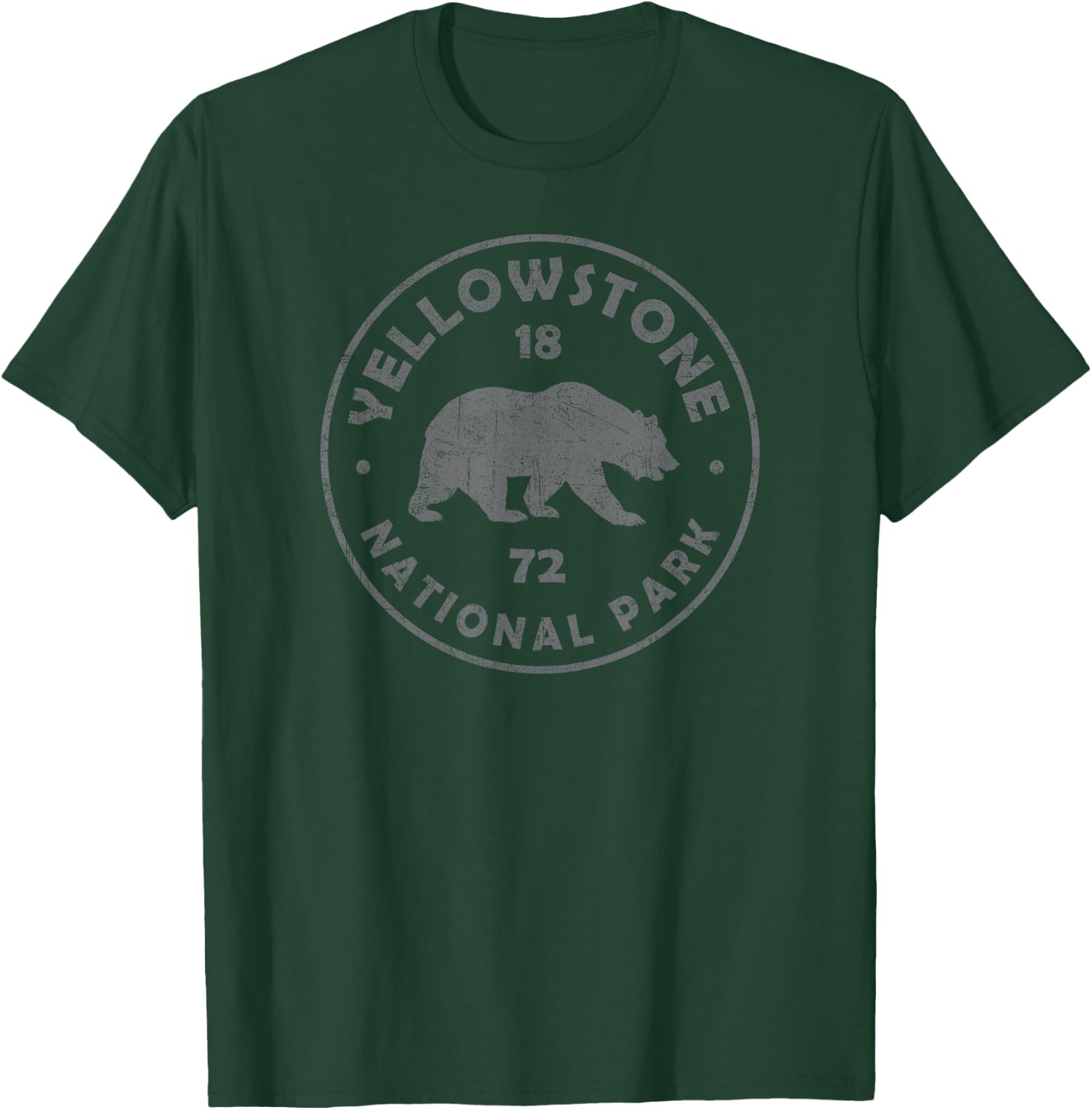 Retro Bear Yellowstone National Park 1872 Hiking Souvenir T-Shirt - T-Shirt | Forest
