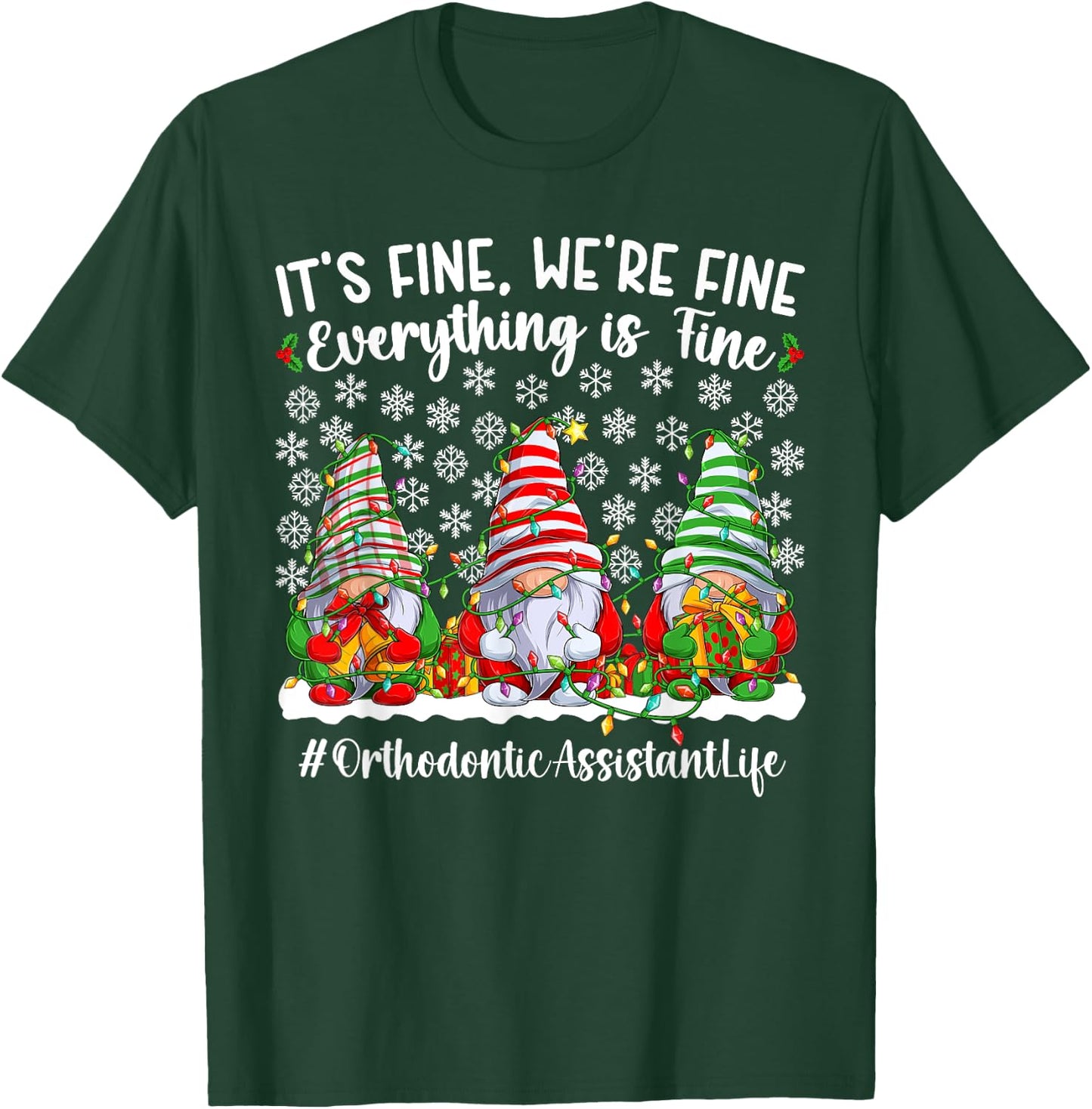 Funny Orthodontic Assistant Christmas Orthodontics Xmas T-Shirt - T-Shirt | Forest