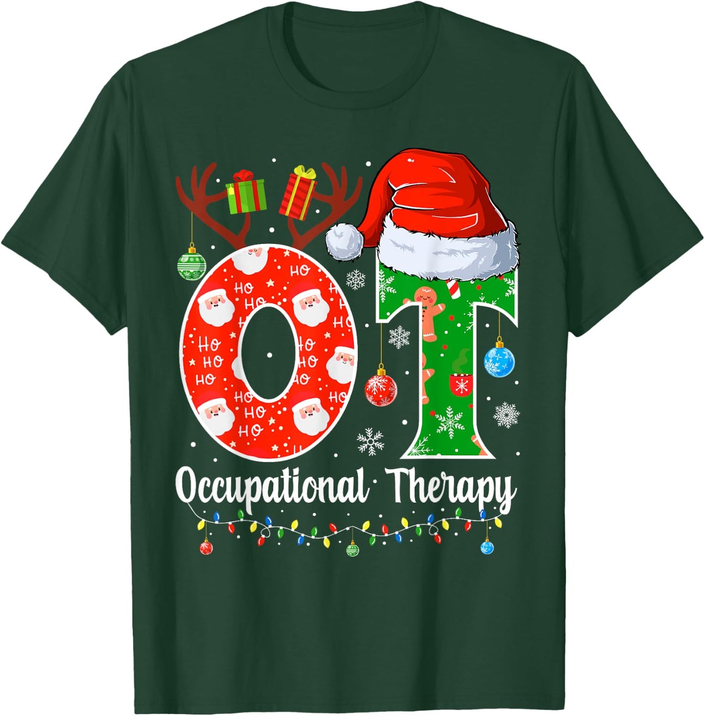 OT Christmas Occupational Therapy Christmas OT T-Shirt - T-Shirt | Forest