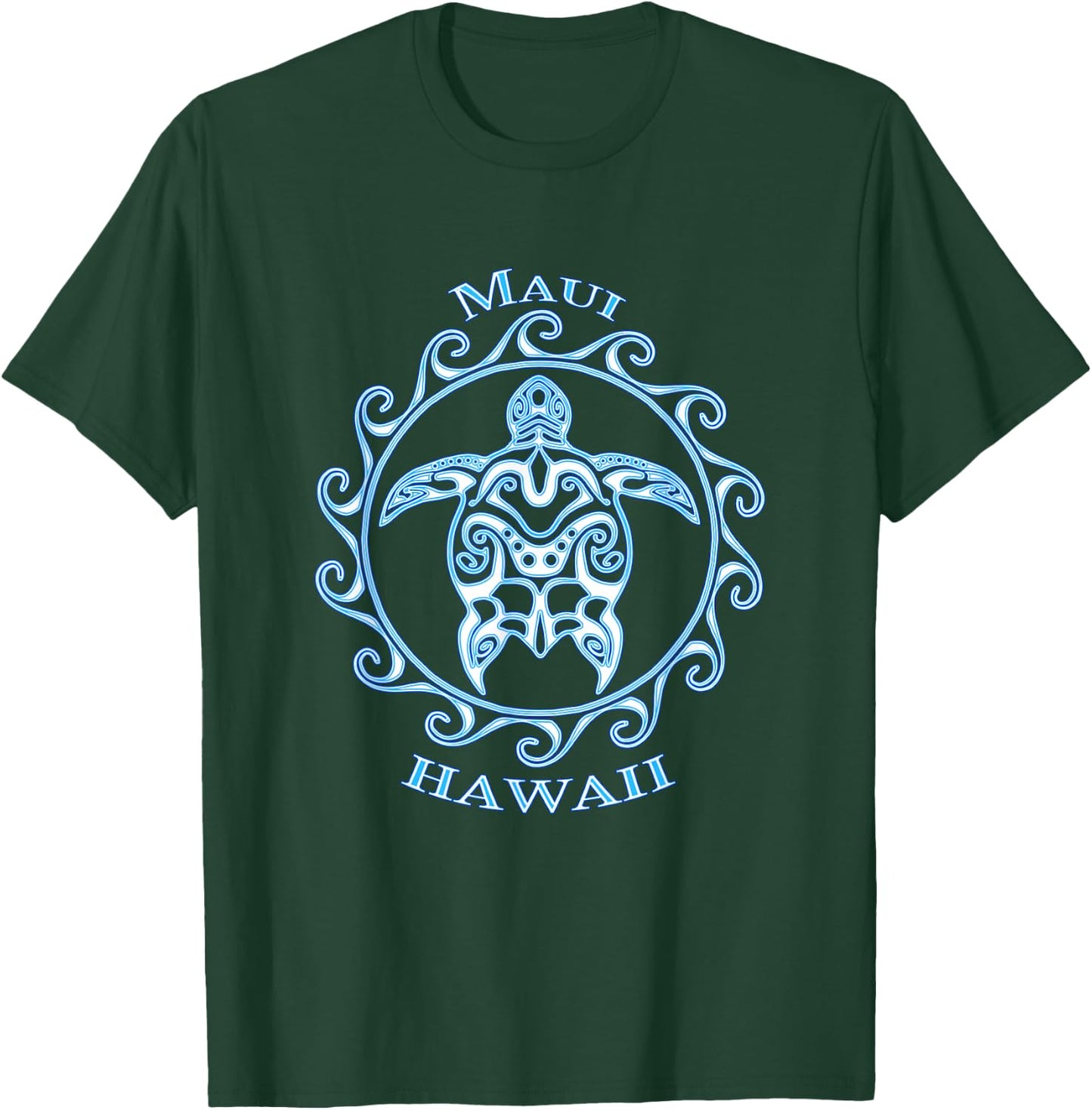 Maui Hawaii Honu Tribal Sea Turtle Summer Beach T-Shirt - T-Shirt | Forest