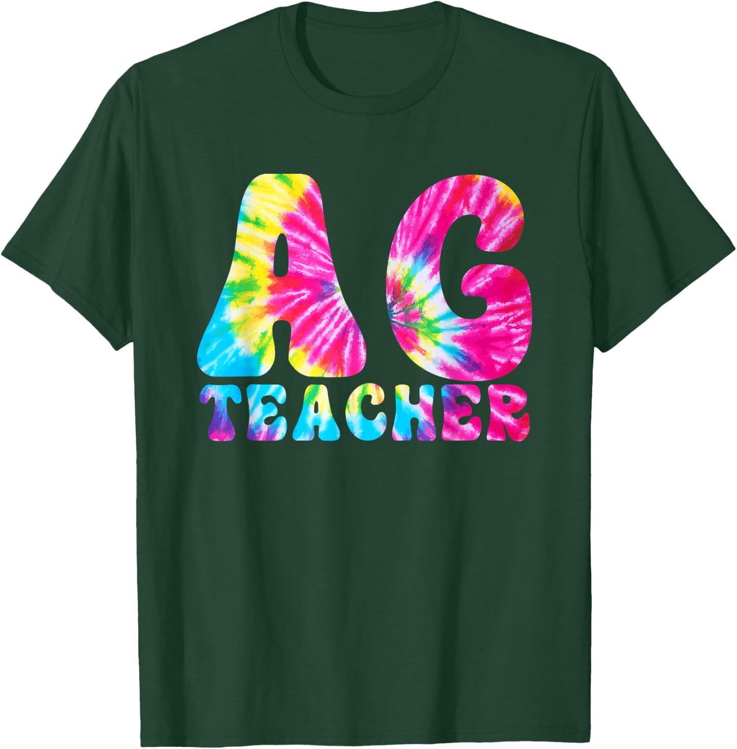 AG Teacher Tie Dye Agriculture Teacher Women Girls Kids T-Shirt - T-Shirt | Forest