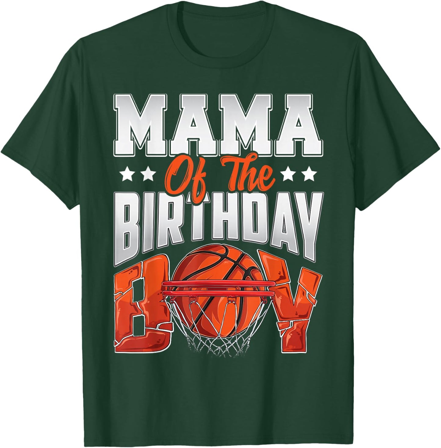 Mama Basketball Birthday Boy Family Baller b-Day Party T-Shirt - T-Shirt | Forest