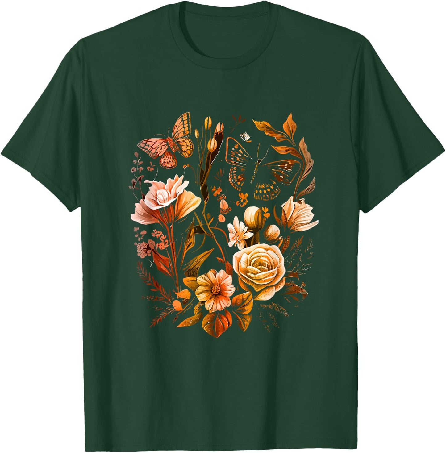 Insect Flower Floral Monarch Butterfly Monarch Butterflies T-Shirt - T-Shirt | Forest