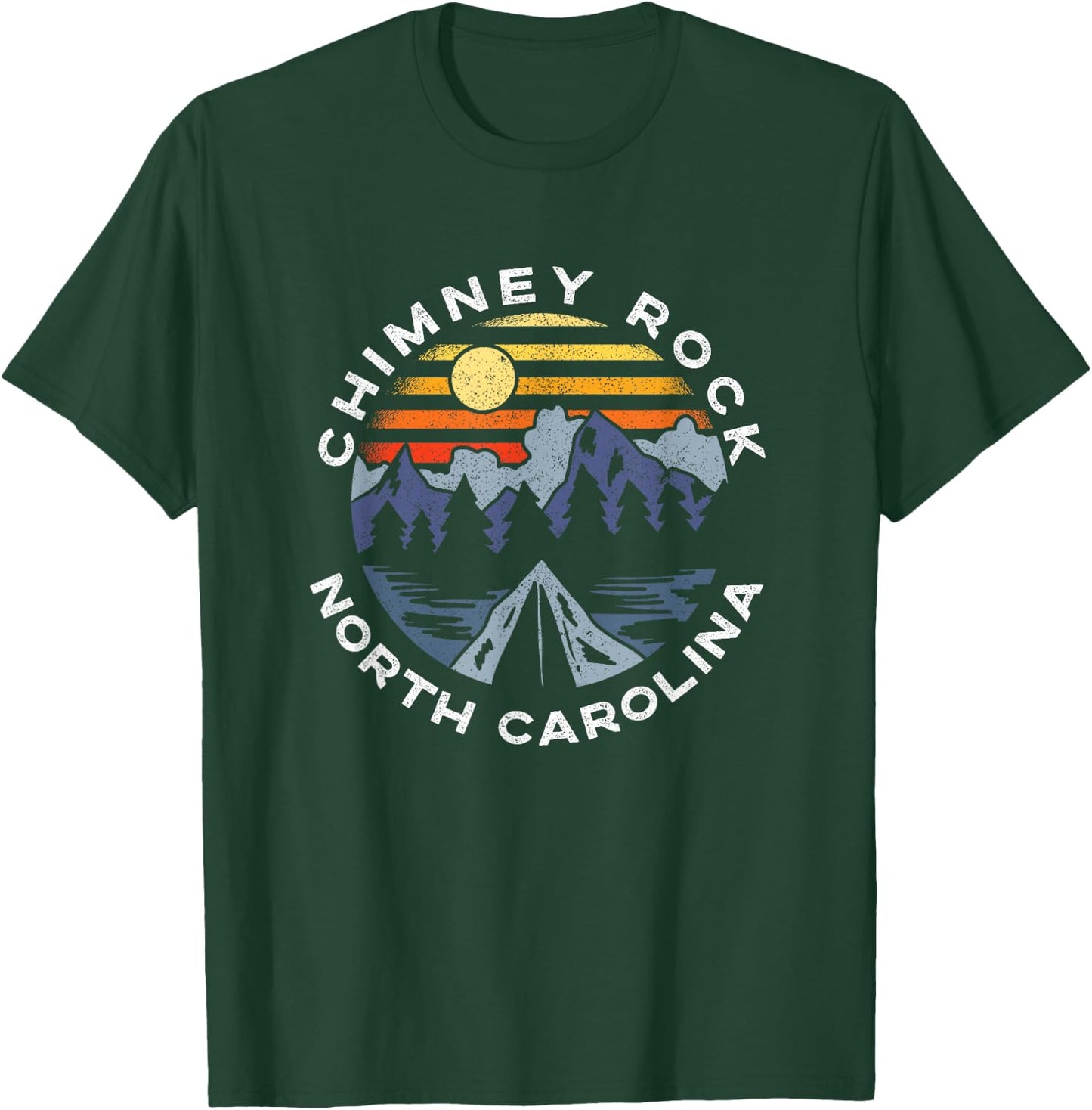 Chimney Rock North Carolina Mountains Vacation Souvenir T-Shirt - T-Shirt | Forest