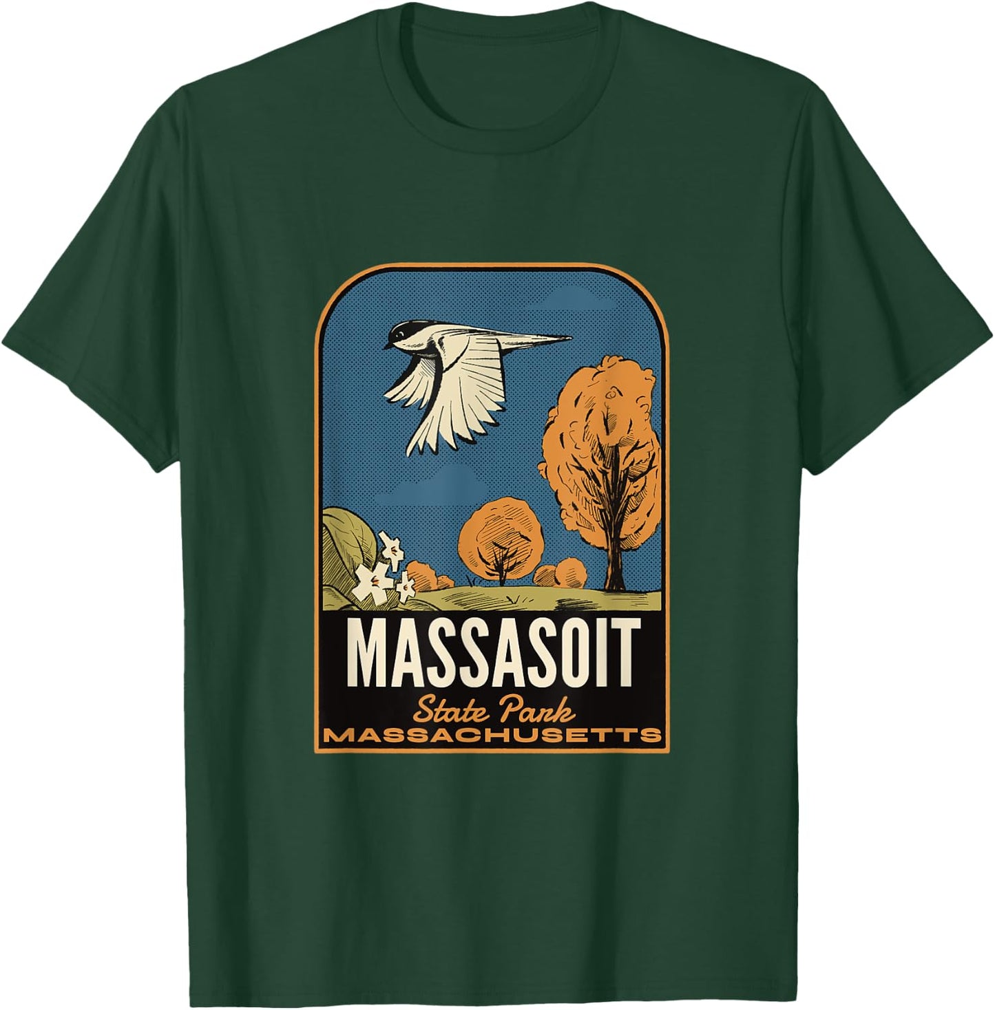 Massasoit State Park MA Vintage Travel T-Shirt - T-Shirt | Forest