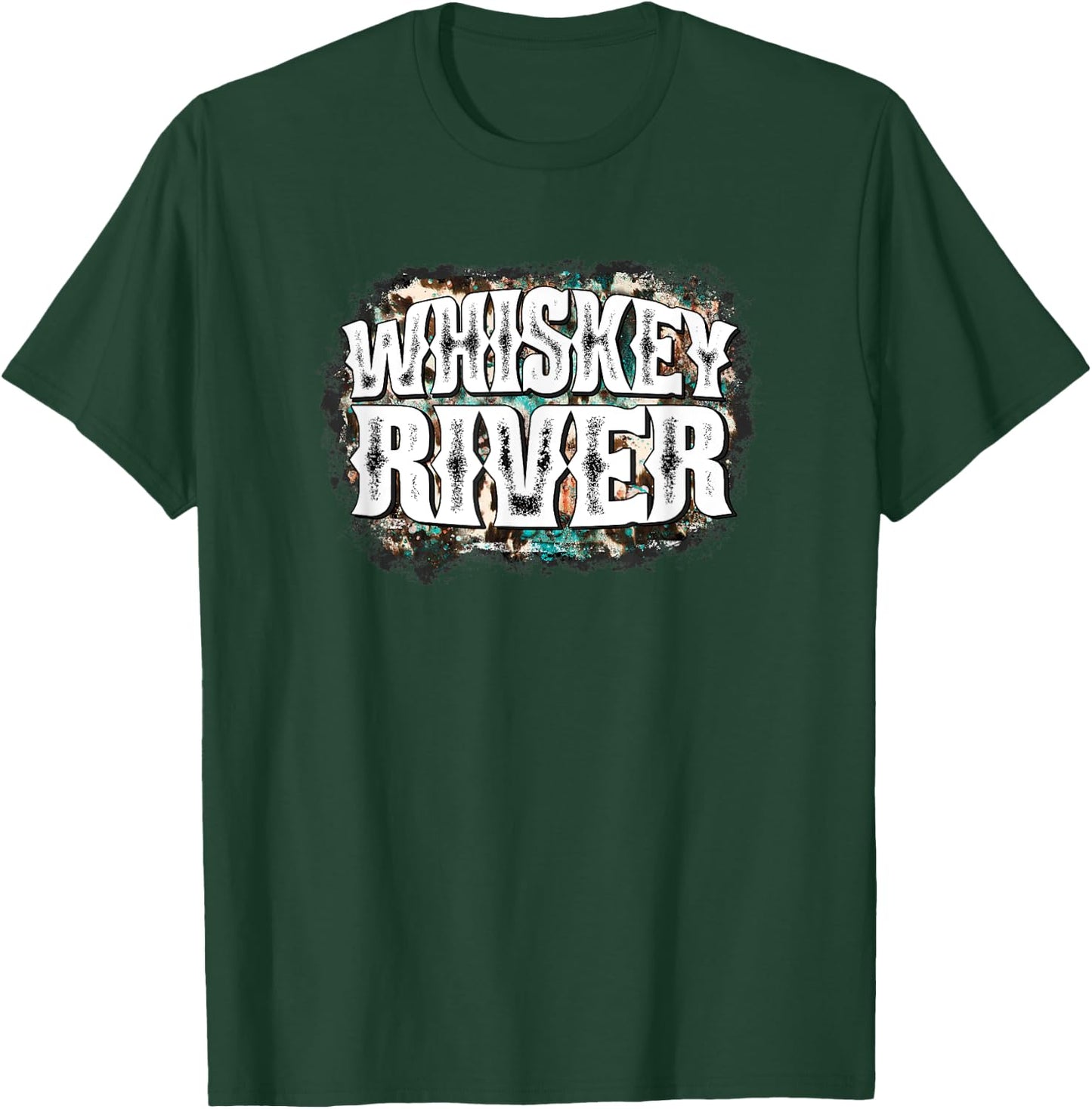 Funny Whiskey River Western Country Woman Man T-Shirt - T-Shirt | Forest