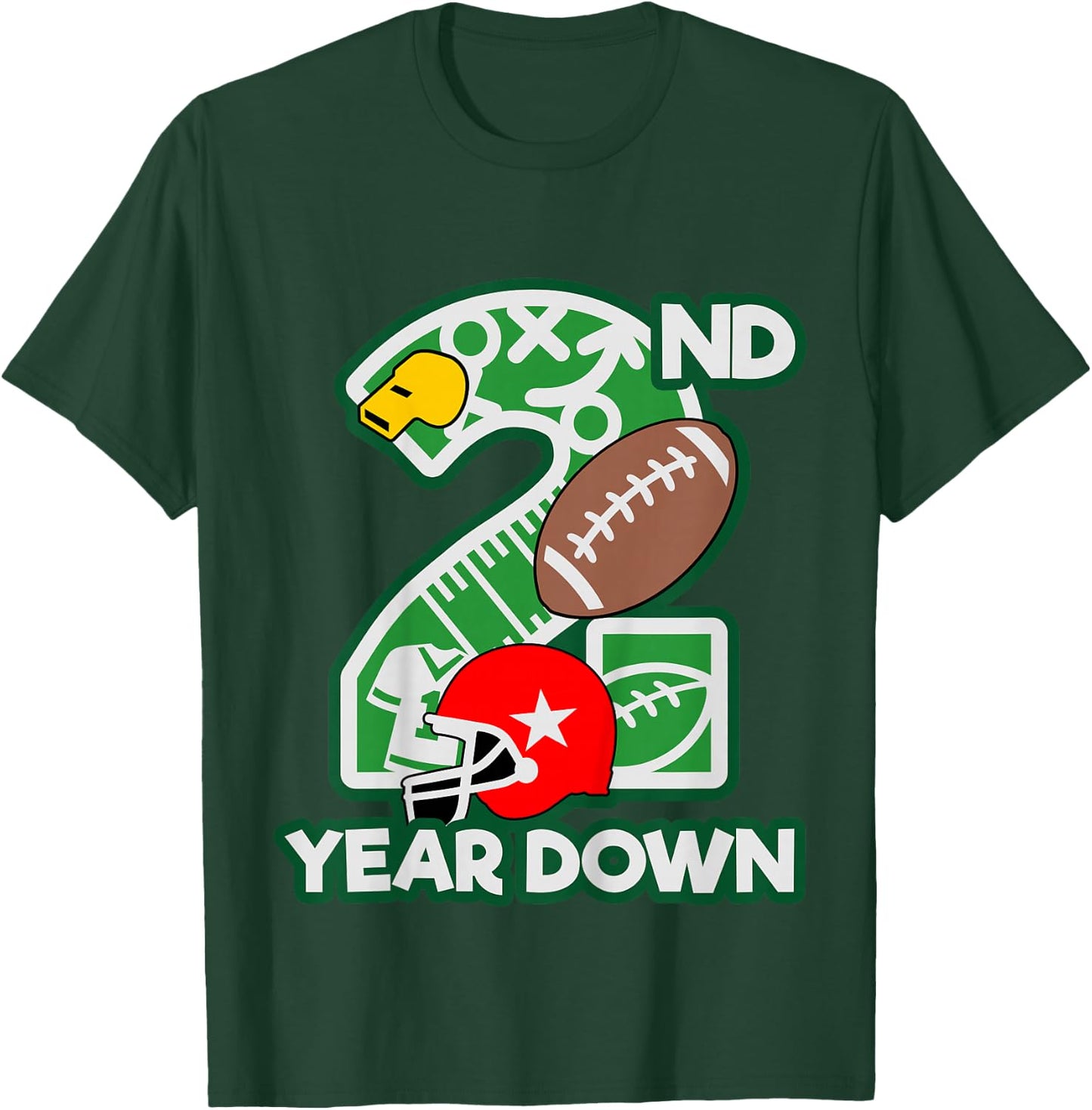Kids 2nd birthday football theme party shirt 2 year old boy girl T-Shirt - T-Shirt | Forest