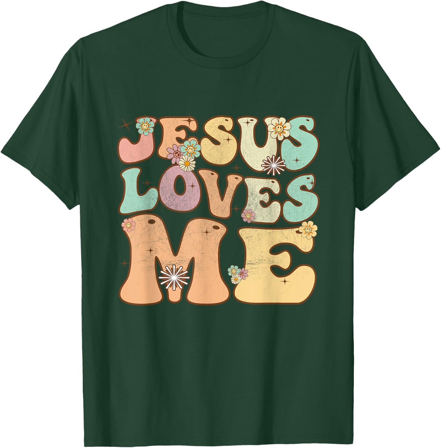 Groovy Jesus Loves Me Vintage Retro Christian T-Shirt - T-Shirt | Forest