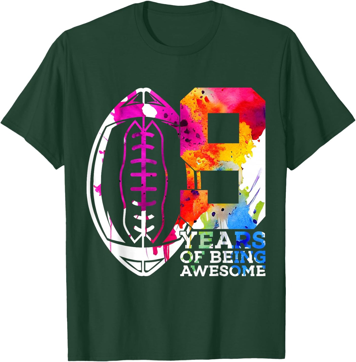 9 Years of Being Awesome Football 9th Birthday T-Shirt - T-Shirt | Forest