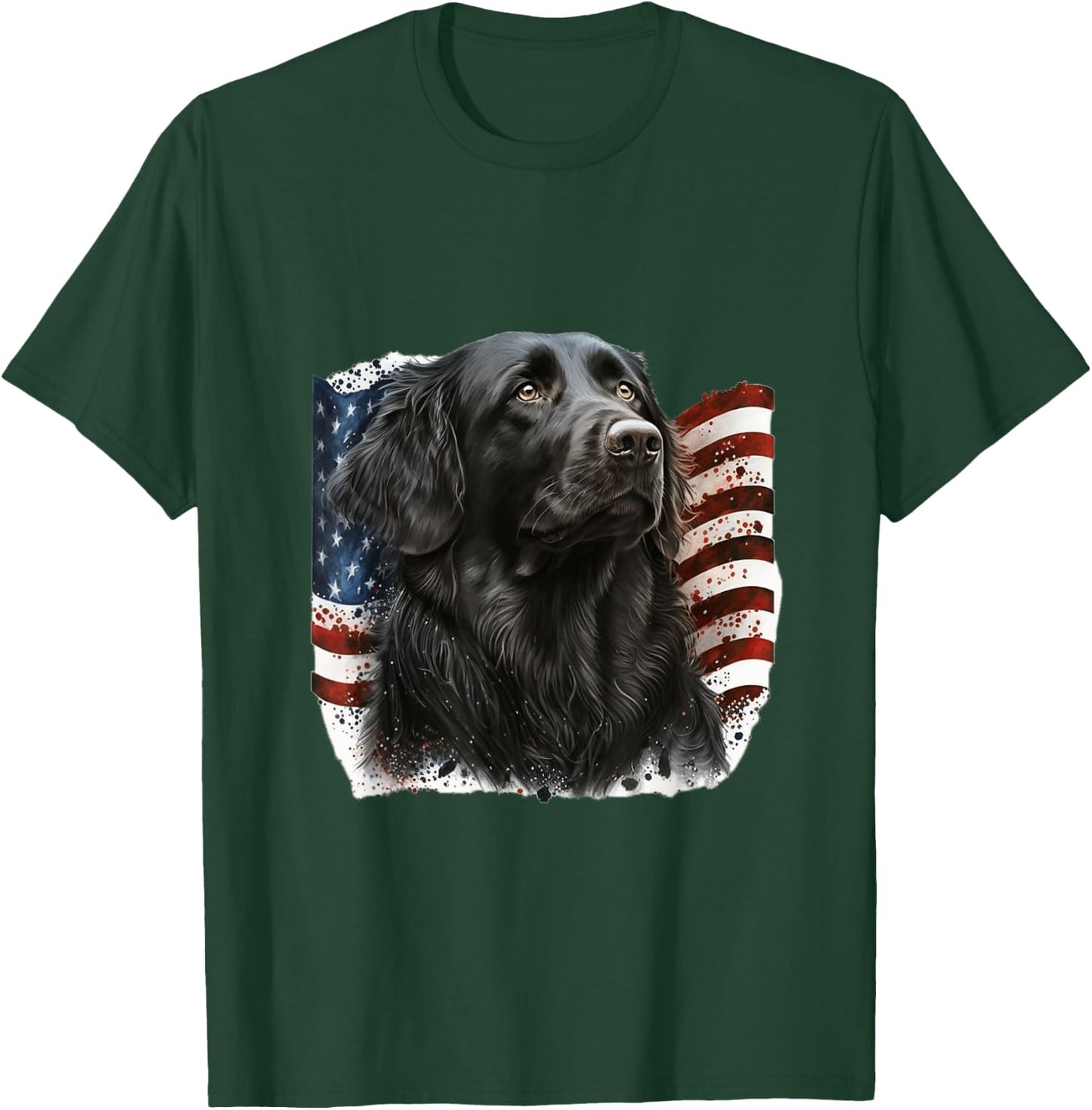 Flat Coated Retriever 4th of July - Flat Coated Retriever T-Shirt - T-Shirt | Forest