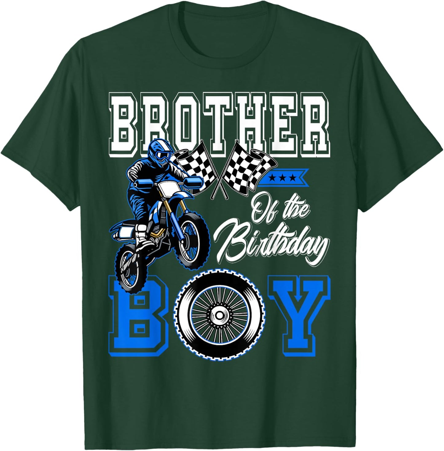 Brother of the Birthday Boy Dirt Bike Metching Family Party T-Shirt - T-Shirt | Forest