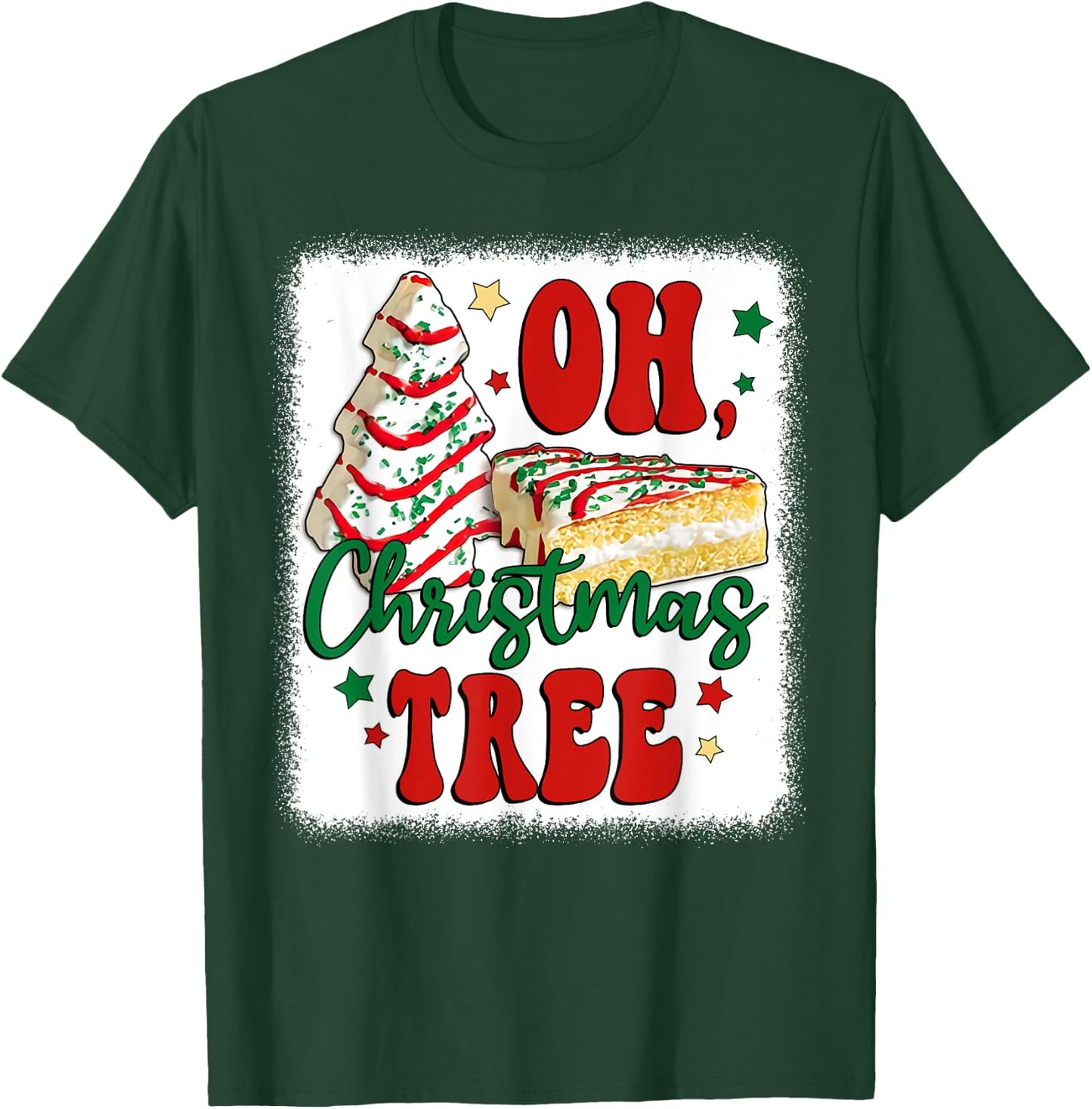 Oh Christmas Tree Cakes Debbie Becky Jen Groovy Retro Pajama T-Shirt - T-Shirt | Forest