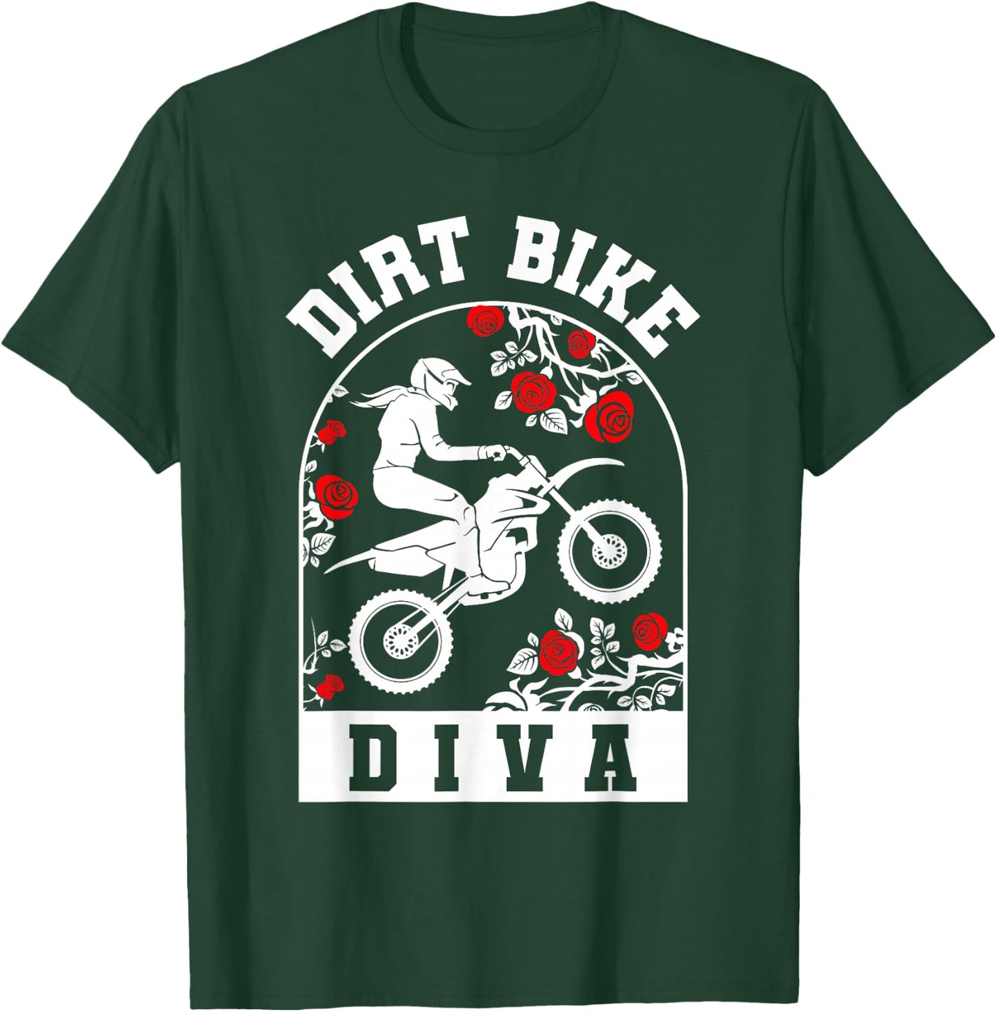 Dirt Bike Diva | Dirt Biking | Girls Dirt Bike T-Shirt - T-Shirt | Forest