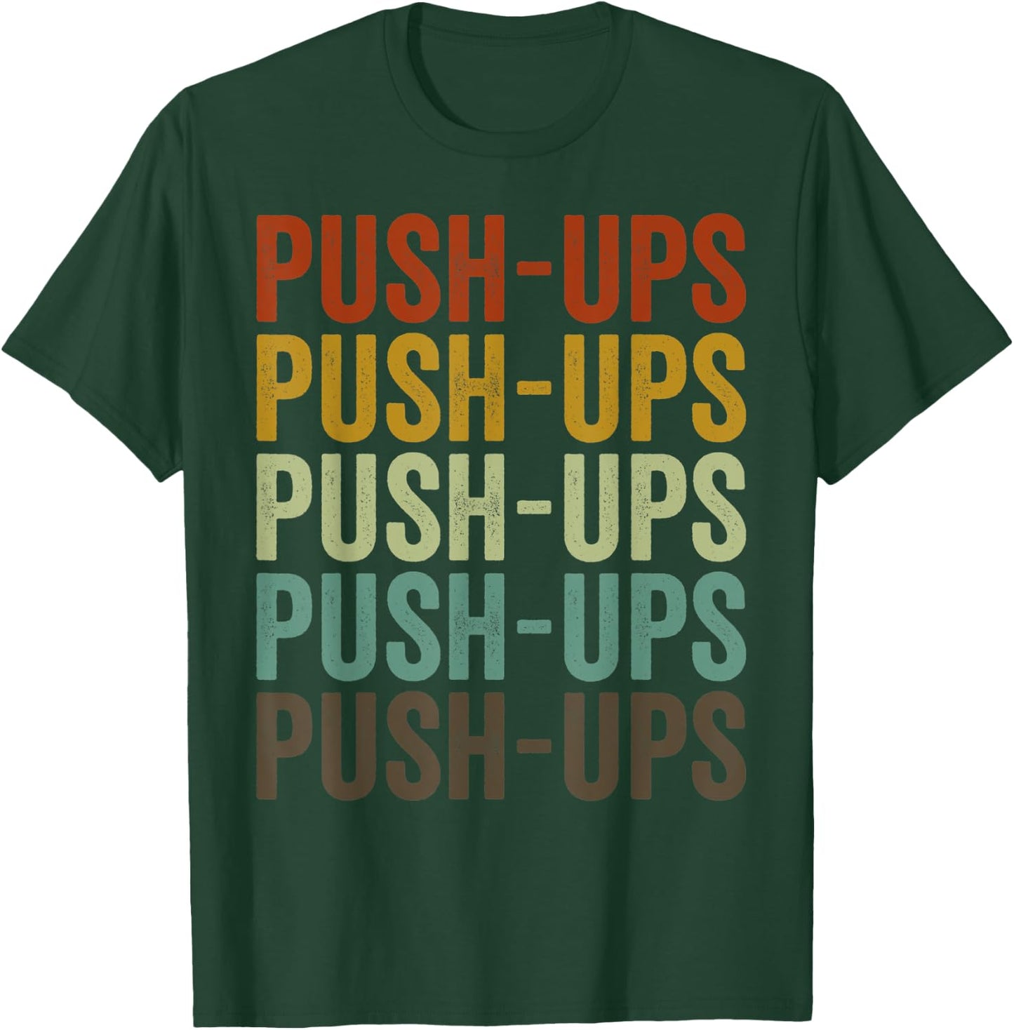 Push-Ups Workout Gym Retro T-Shirt - T-Shirt | Forest