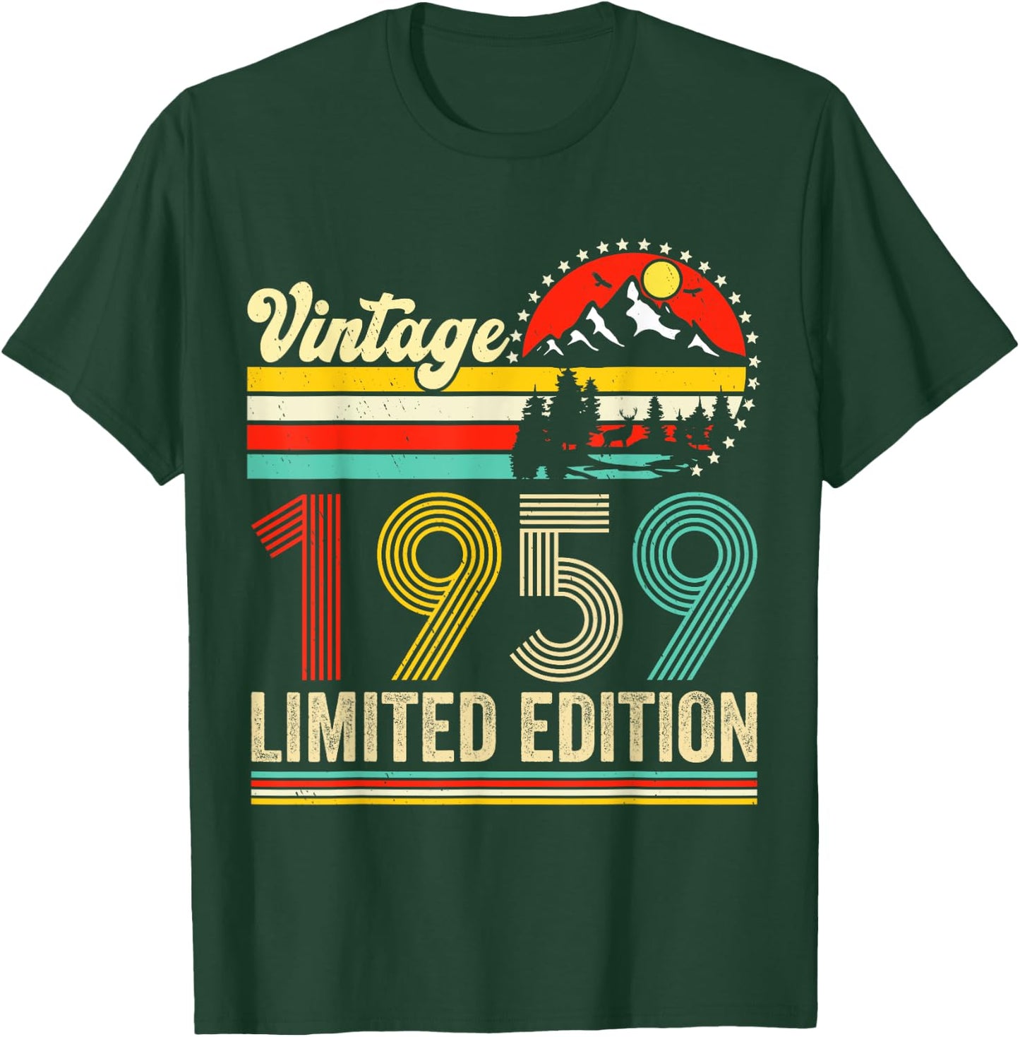 Vintage 1959 Limited Edition 66 years Old 66th Birthday T-Shirt - T-Shirt | Forest