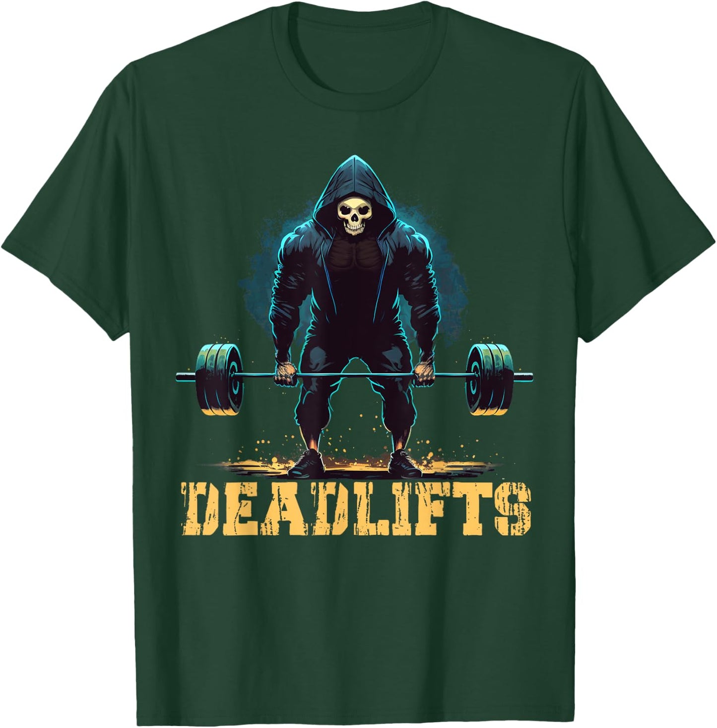 Deadlifts Gym Leg Day Grim Reaper Deadlifting Weights T-Shirt - T-Shirt | Forest