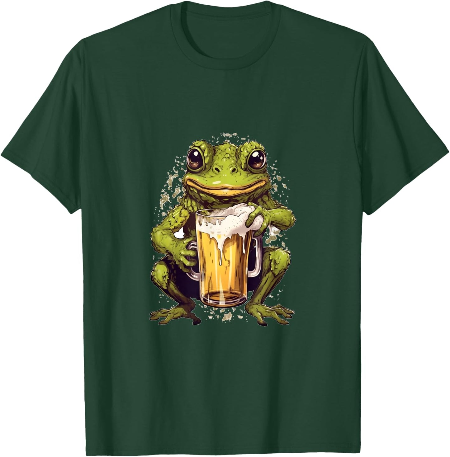 Frog Beer Drinking Funny Beer Drinker Frogs Toad Amphibian T-Shirt - T-Shirt | Forest