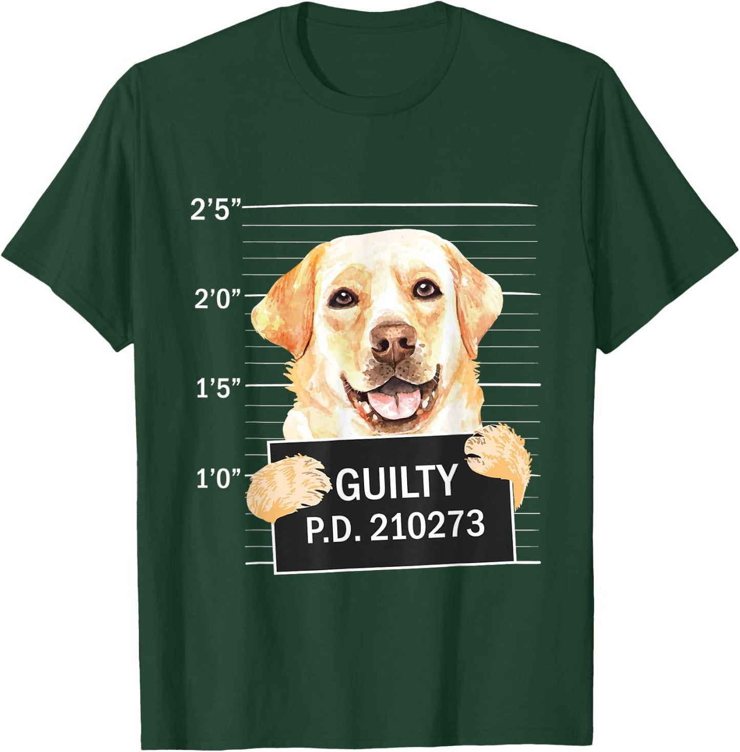 Guilty - Mugshot Black Labrador Retriever Dog Trainer Puppy Women Kids T-Shirt - T-Shirt | Forest