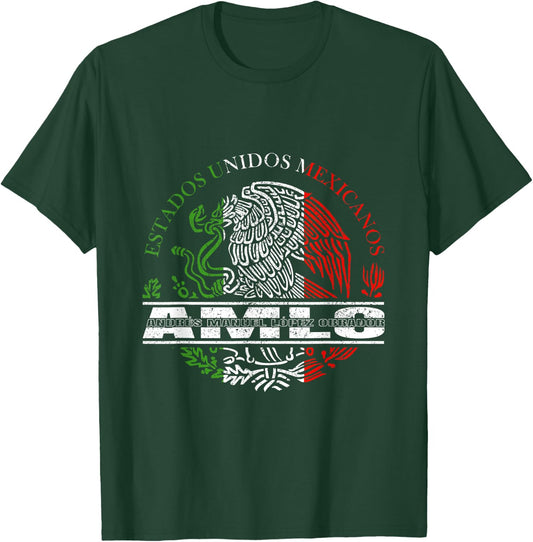 AMLO Aguila Mexicana Tricolor Mexican Eagle T-Shirt - T-Shirt | Forest