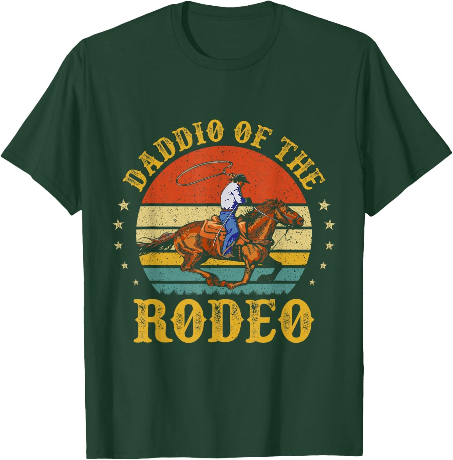 Daddio Of The Rodeo Cowboy Dad Daddy Funny Father's Day T-Shirt - T-Shirt | Forest