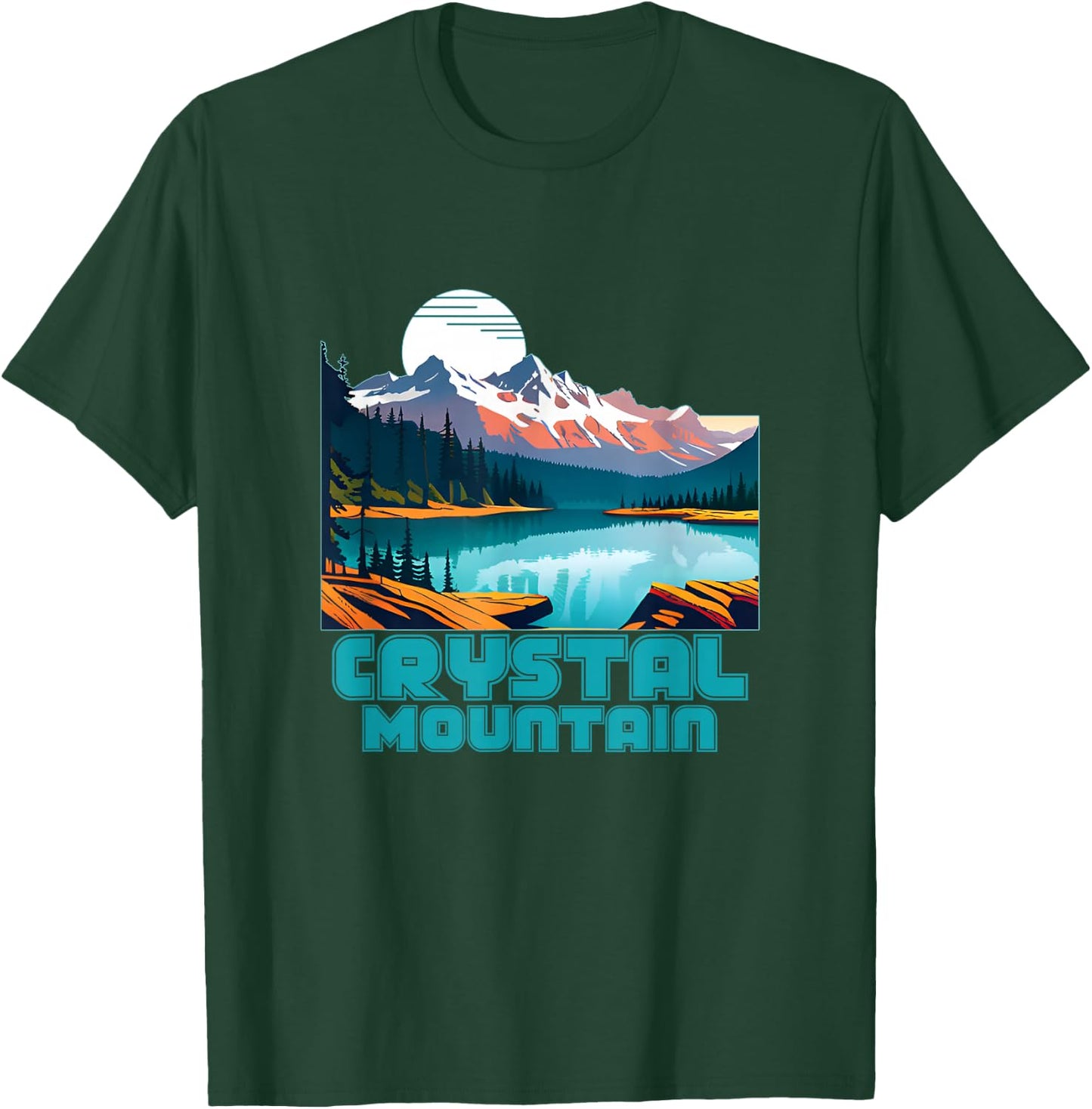 Crystal Mountain Souvenir Apparel - Retro Vintage T-Shirt - T-Shirt | Forest