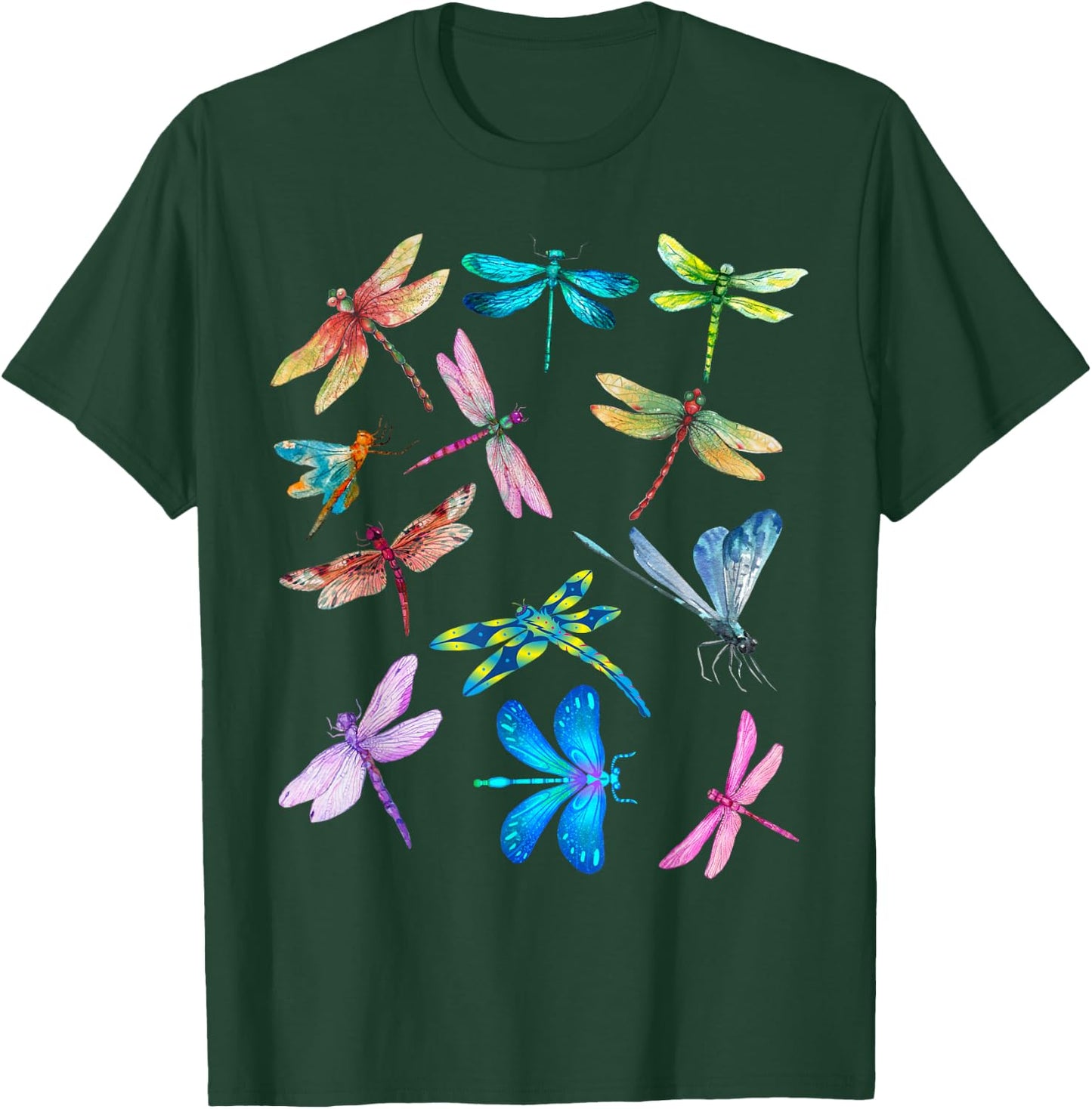 Nurse And Dog Mom Dragonfly Watercolor Happy Nurse Week 2023 Women T-Shirt - T-Shirt | Forest