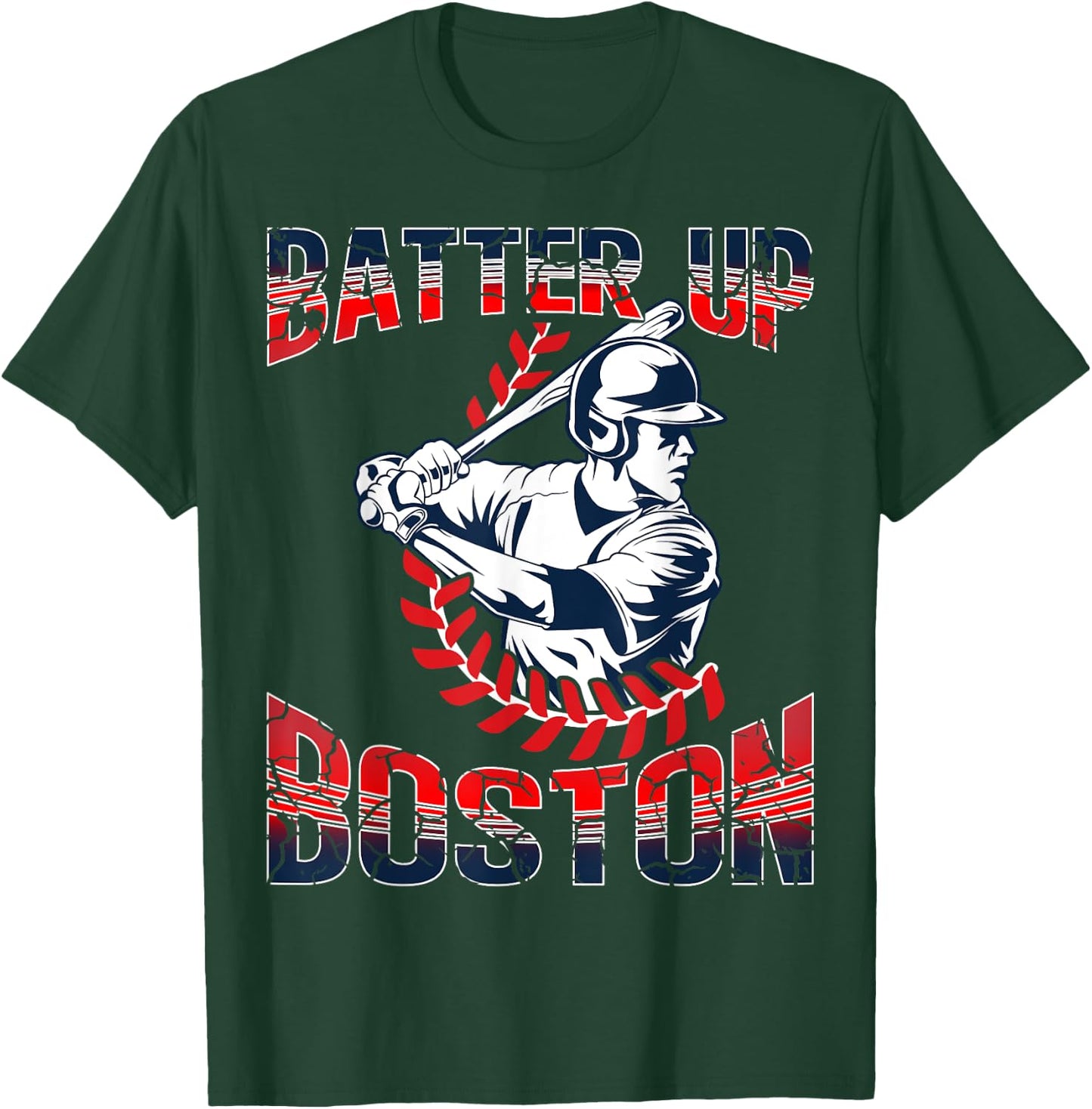 Vintage Style Batter Boston Baseball & Women T-Shirt - T-Shirt | Forest