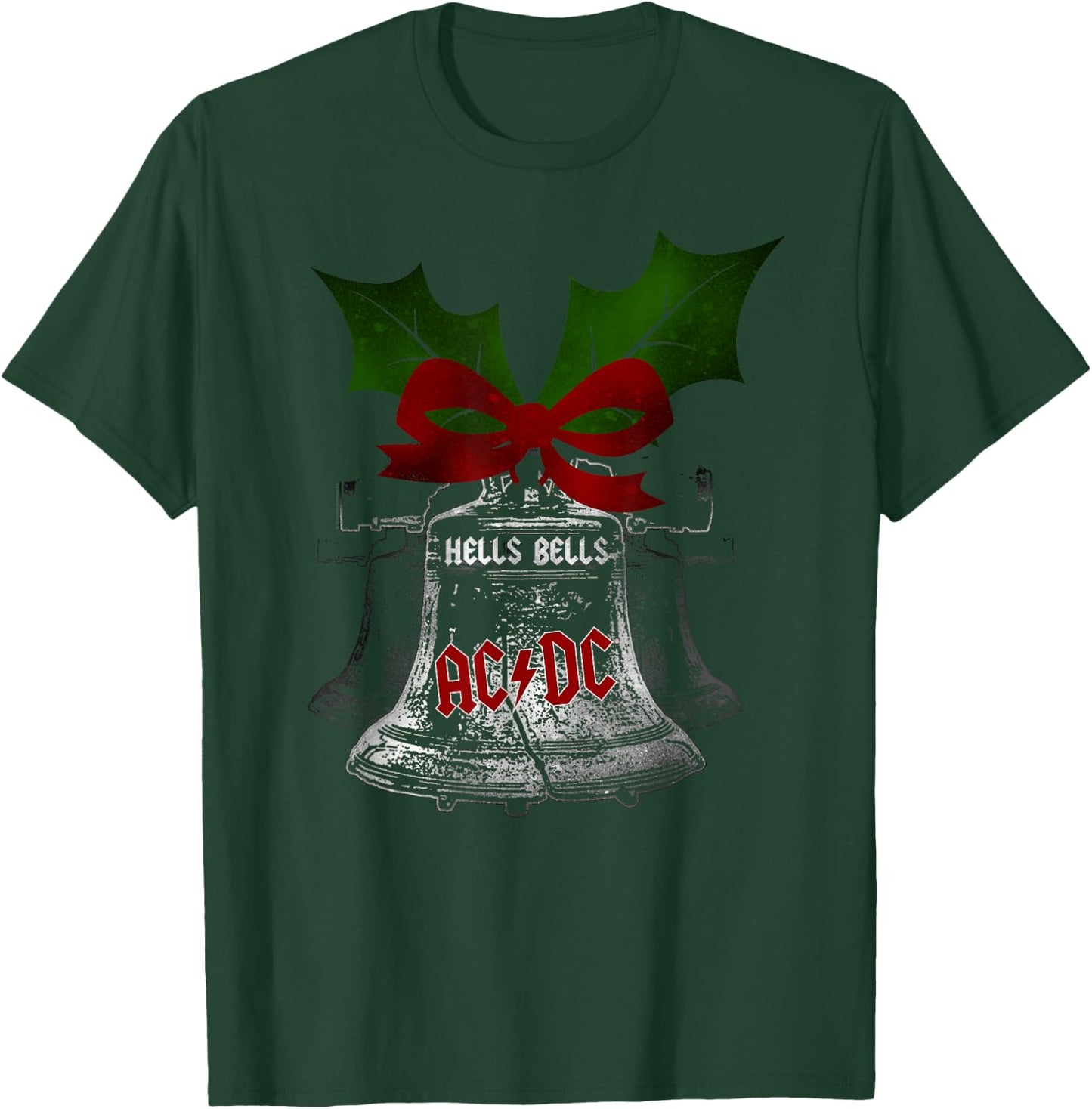 Official AC/DC Hells Bells Christmas Merch for Music Fans T-Shirt - T-Shirt | Forest