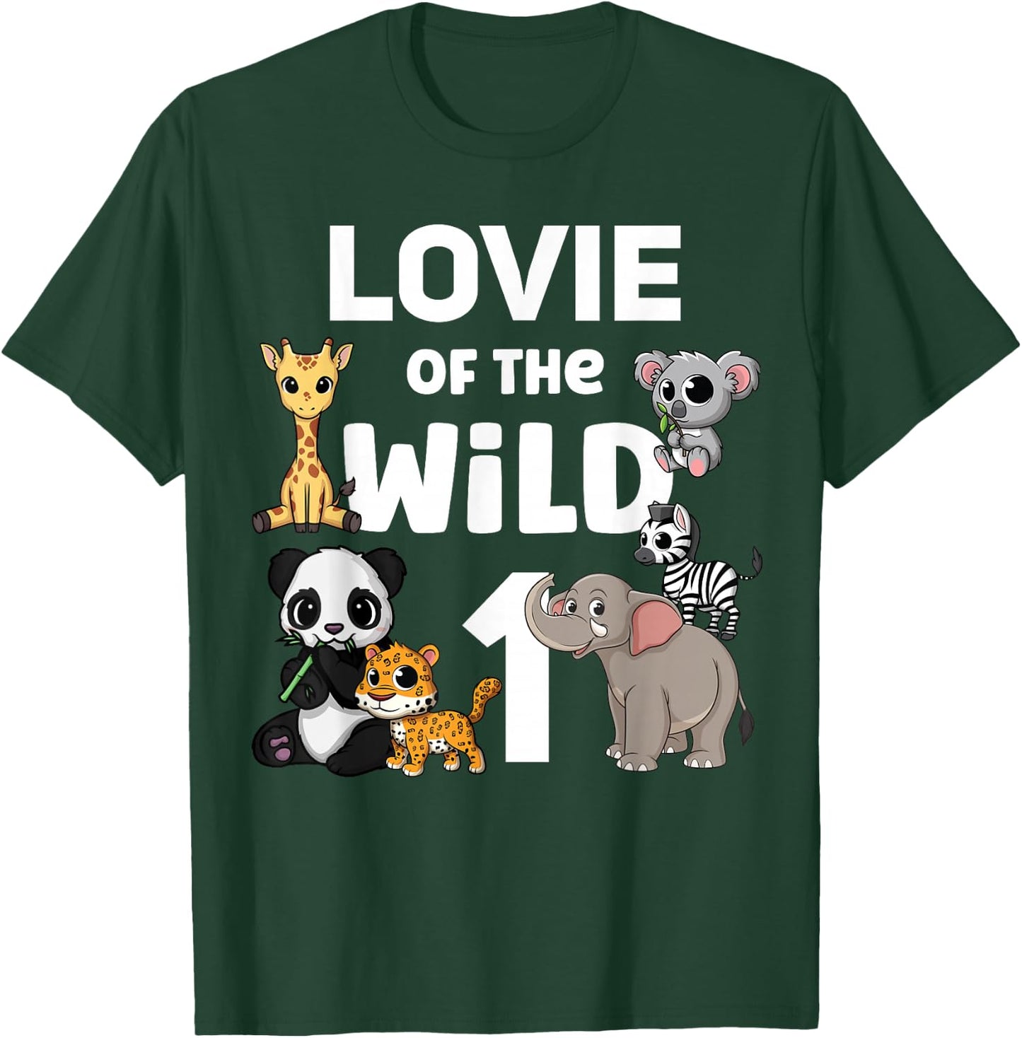 Lovie of the Wild One Zoo 1st Birthday Party Safari Jungle T-Shirt - T-Shirt | Forest