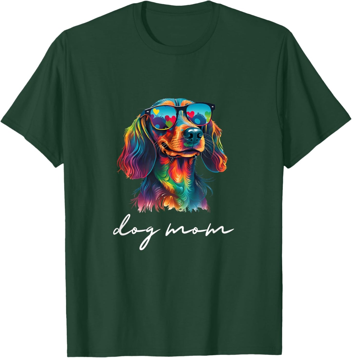 Cute Colorful Long-Haired Longhair Dachshund Mom Women T-Shirt - T-Shirt | Forest