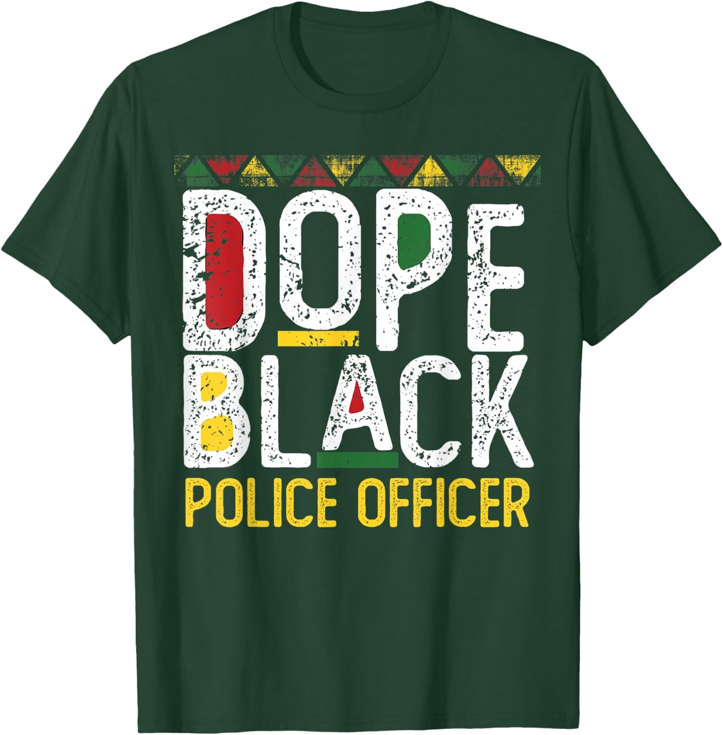 Dope Black Police Officer Black History Month T-Shirt - T-Shirt | Forest