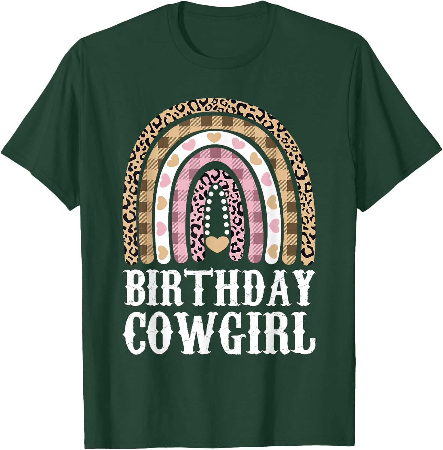 Birthday Cowgirl Outfit Rainbow Girl Cowboy Western Kid Bday T-Shirt - T-Shirt | Forest